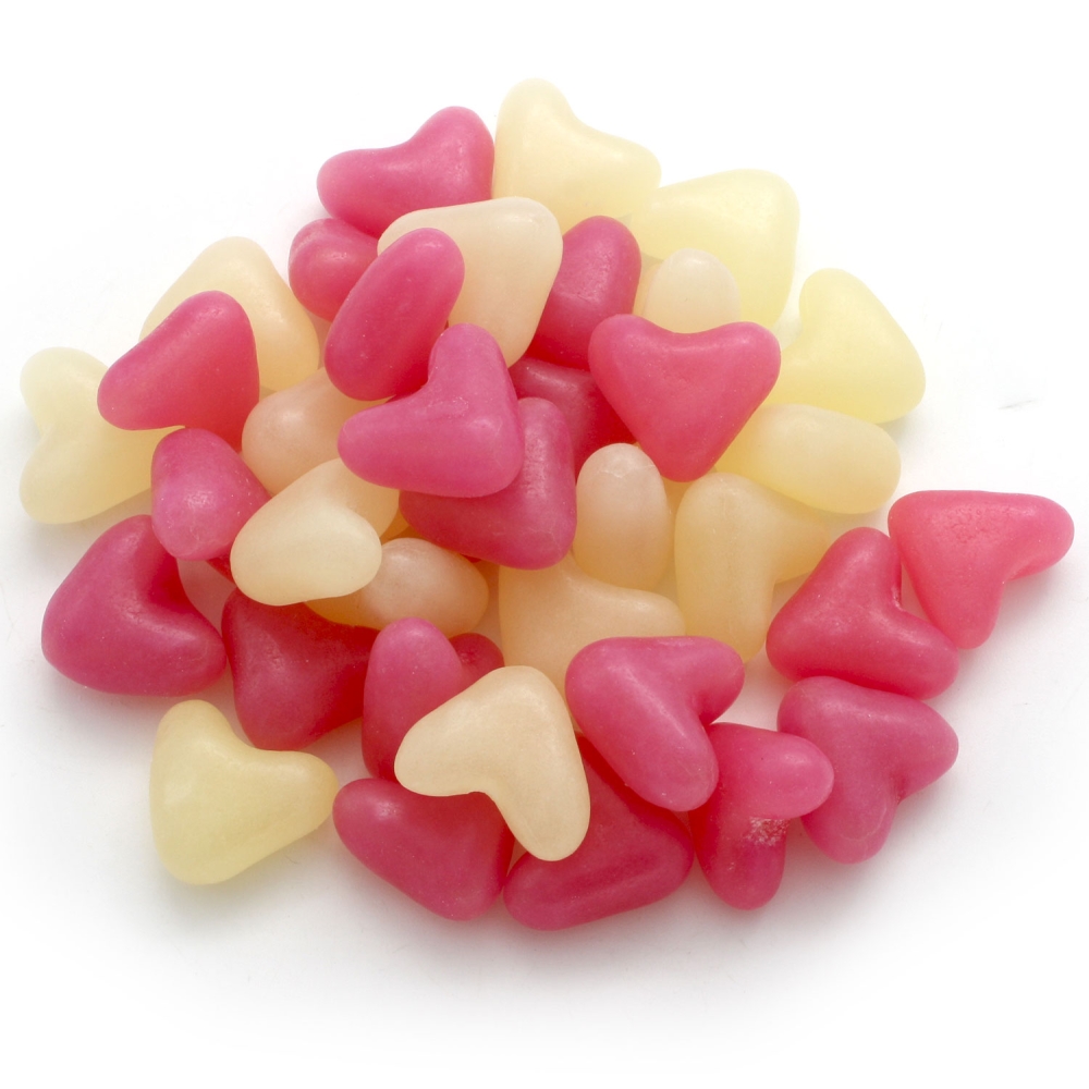 Jelly Bean Love Hearts - Pink & white heart shaped jelly bean sweets